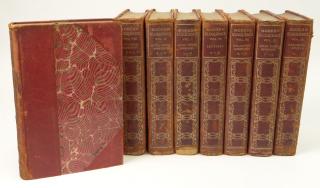 Appraisal: Collection of Eight Hard Bound Books with Half Leather Bindings