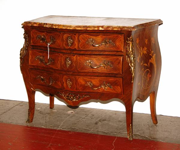 Appraisal: A Louis XVI style rosewood commode early th century veneer