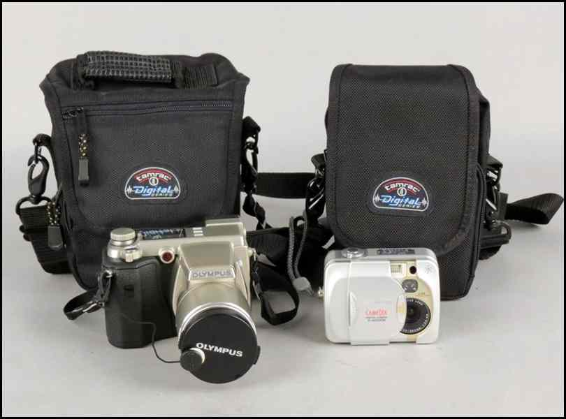 Appraisal: OLYMPUS C- CAMERA Together with an Olympus D- digital camera