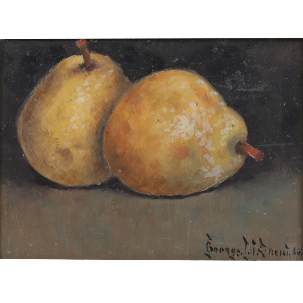 Appraisal: George W Drew New York - sill life with pears