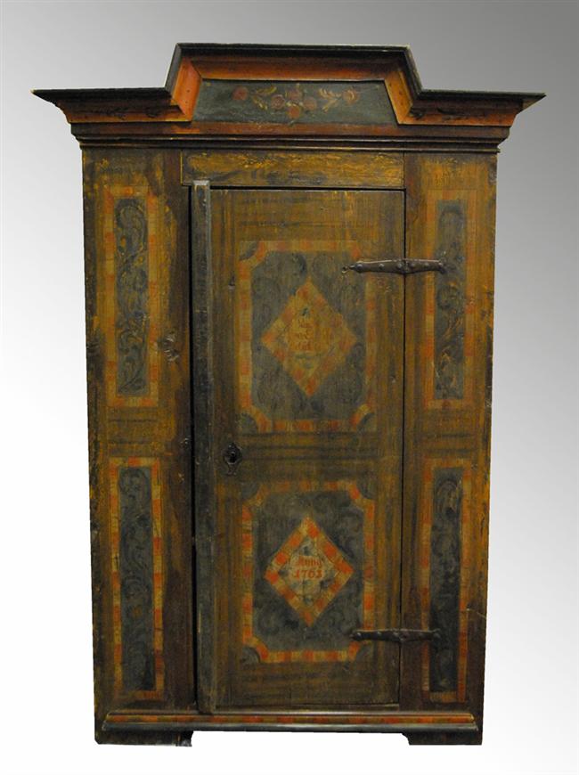 Appraisal: SCANDINAVIAN PAINT DECORATED ARMOIRE height inches width inches depth inches