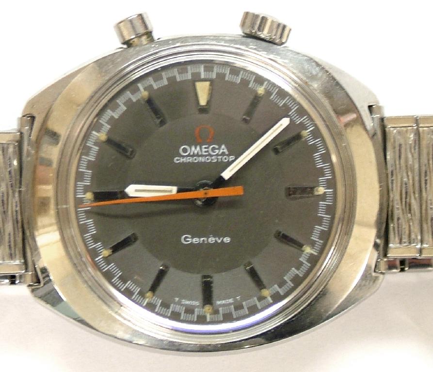 Appraisal: Omega Chronostop gentleman's stainless steel wristwatch the grey dial with