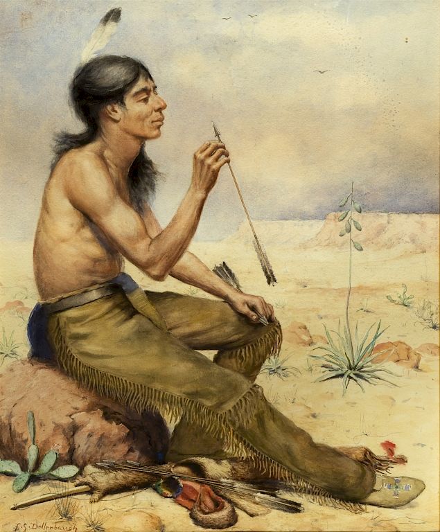 Appraisal: Frederick Dellenbaugh Untitled Seated Indian FREDERICK DELLENBAUGH - Untitled Seated