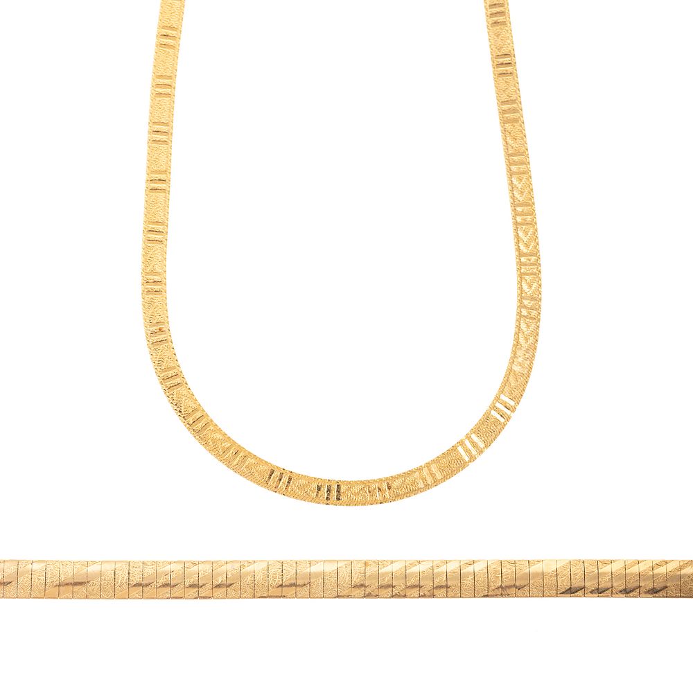 Appraisal: An Italian K Gold Necklace Gold Bracelet K yellow gold