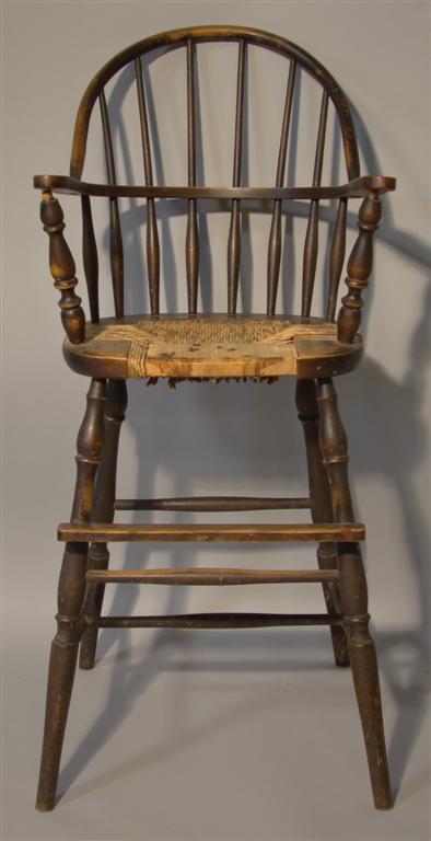 Appraisal: NICHOLS AND STONE CO WINDSOR CHILD'S CHAIR WITH RUSHED SEAT