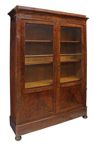 Appraisal: French Louis Philippe period mahogany bookcase mid th c molded