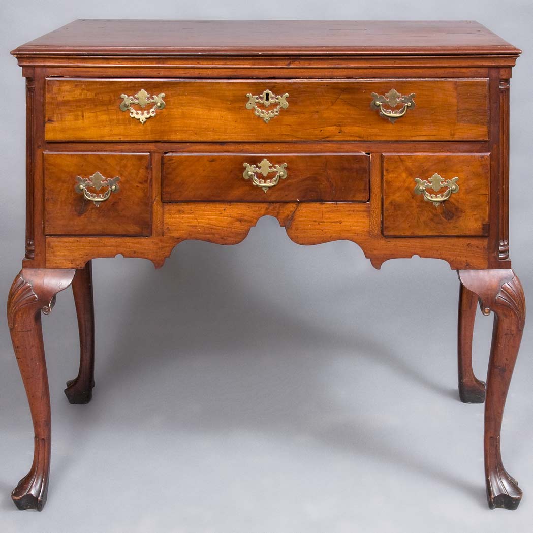 Appraisal: Chippendale Cherry Dressing Table Late th century The shaped rectangular