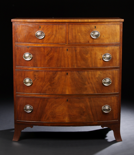 Appraisal: Regency-Style Mahogany Bowfront Chest early th century and later the