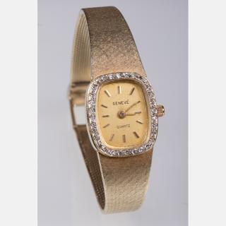 Appraisal: A Geneve kt Yellow Gold and Diamond Melee Watch A