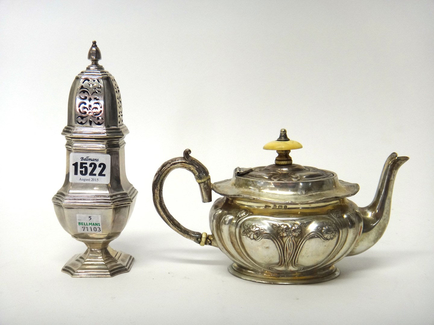 Appraisal: A silver sugar caster in an th century design decorated