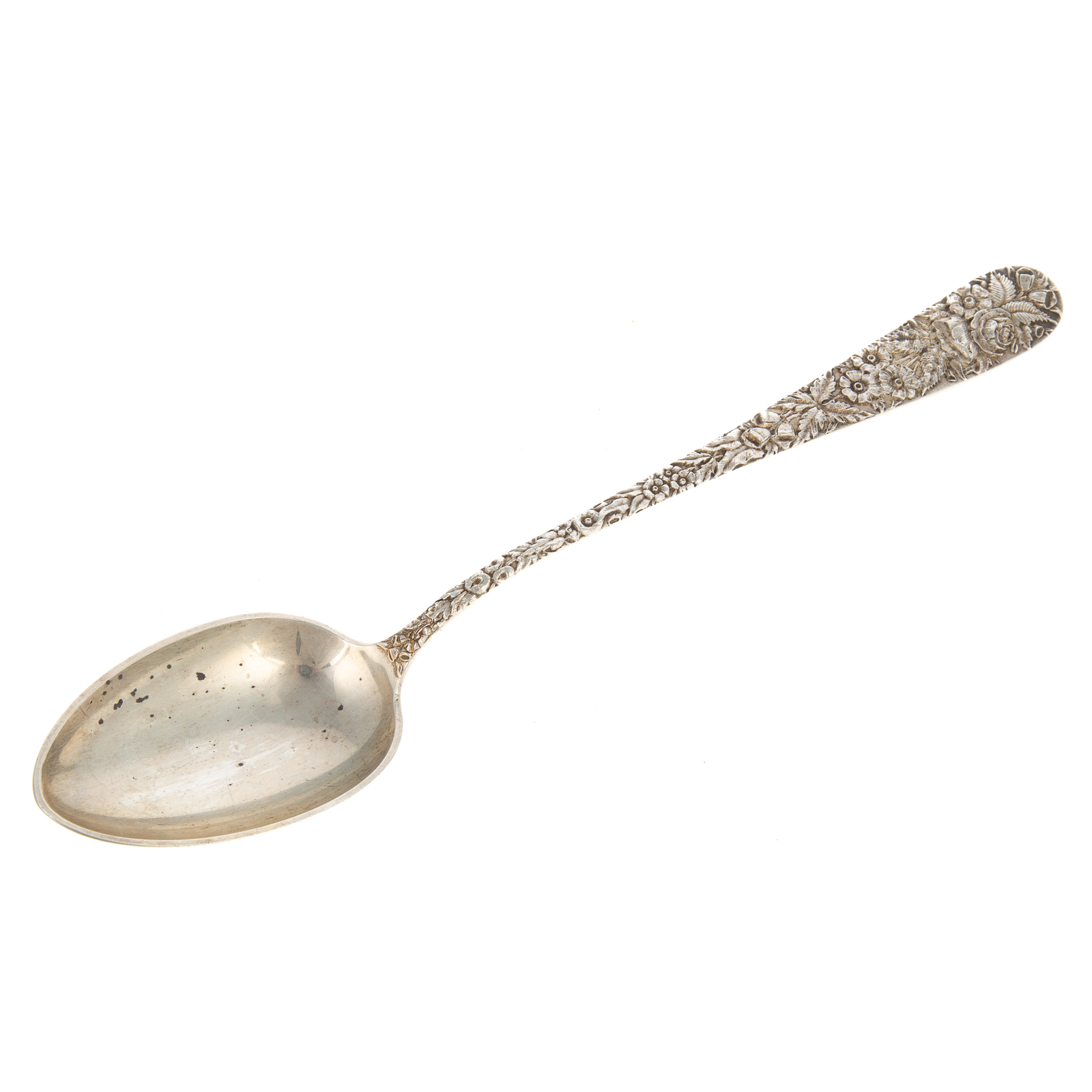 Appraisal: S KIRK SON STERLING REPOUSSE STUFFING SPOON Post S Kirk