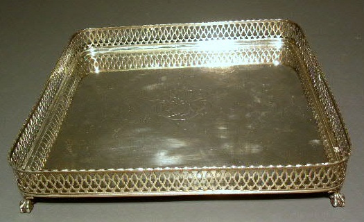 Appraisal: Sterling silver footed square tray by Howard Co New York