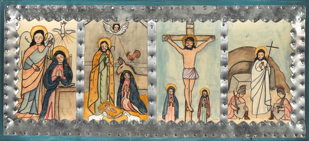 Appraisal: New Mexico Retablo of the Life of Christ New Mexico