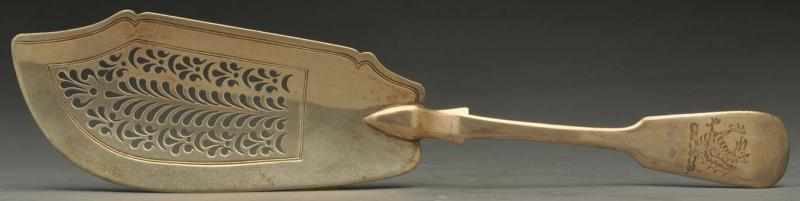 Appraisal: An English Silver Fish Slice William Chawner London Fiddle pattern