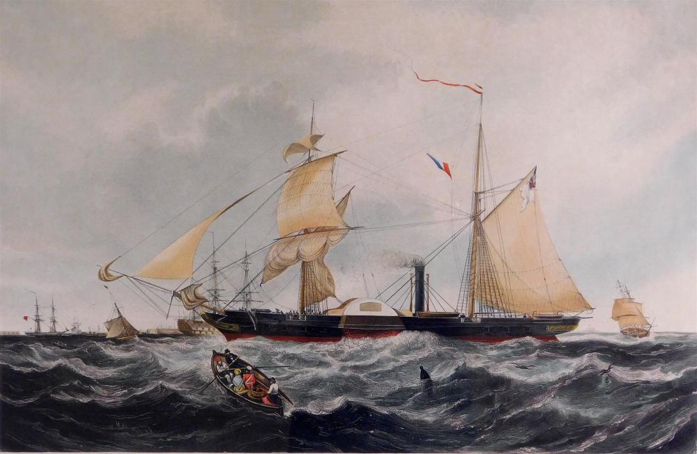 Appraisal: English aquatint The Steam Frigate Cyclops by Ackermann Co London