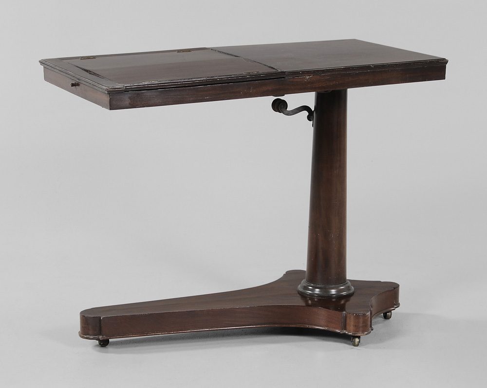 Appraisal: Regency Mahogany Adjustable Draftsman's Table British th century figured mahogany