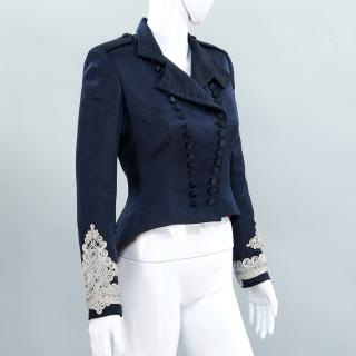 Appraisal: Maggie Norris Couture navy embroidered jacket Maggie Norris Couture navy