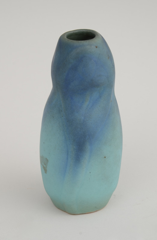 Appraisal: VAN BRIGGLE BLUE-TO-TURQUOISE MAT GLAZED POTTERY VASE Incised mark rubbed