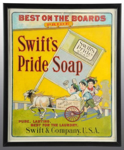 Appraisal: Cardboard Swift's Pride Soap Sign Description Early s Beautiful color