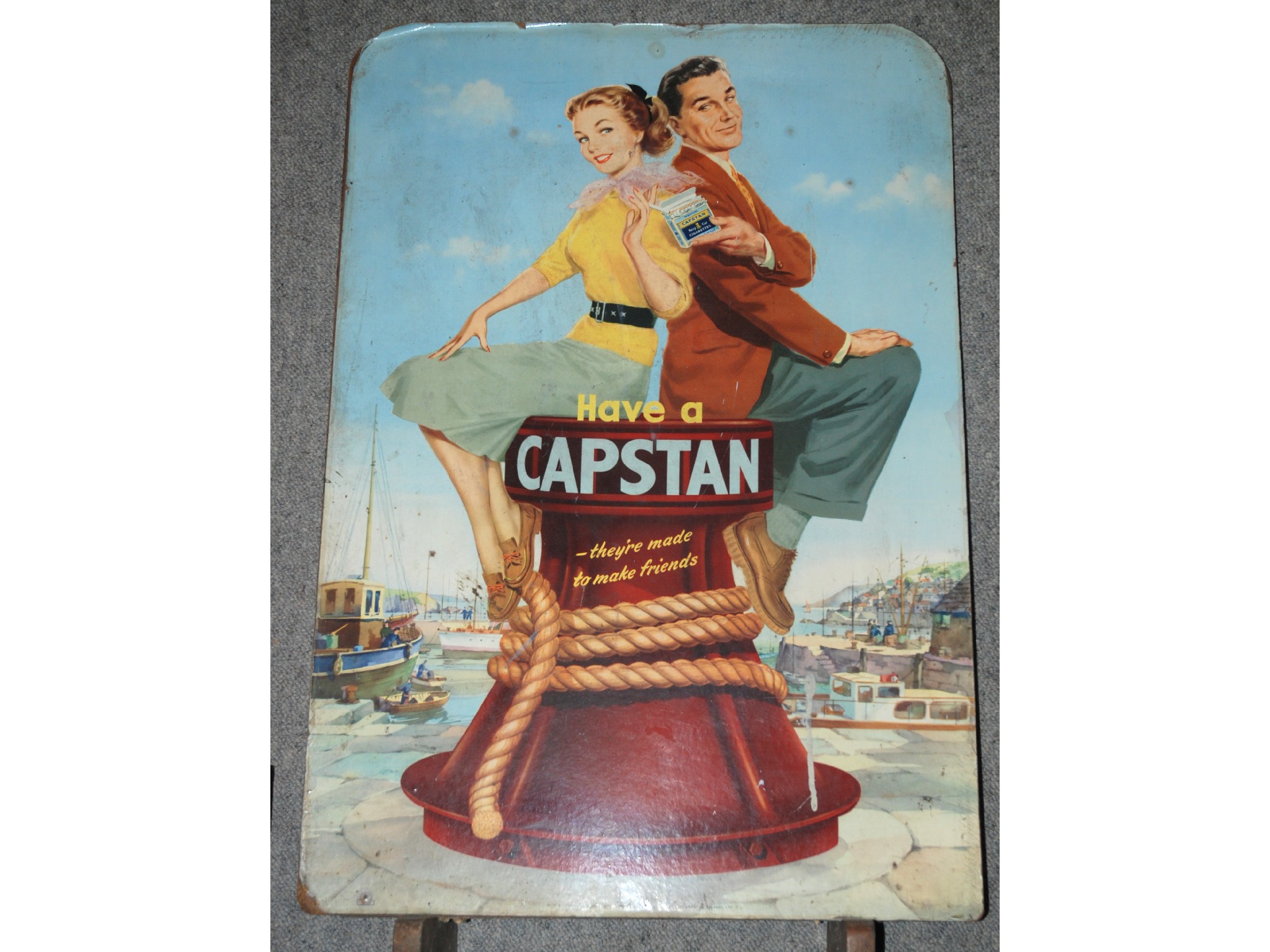 Appraisal: A Capstan advertising sign a cash box and King George