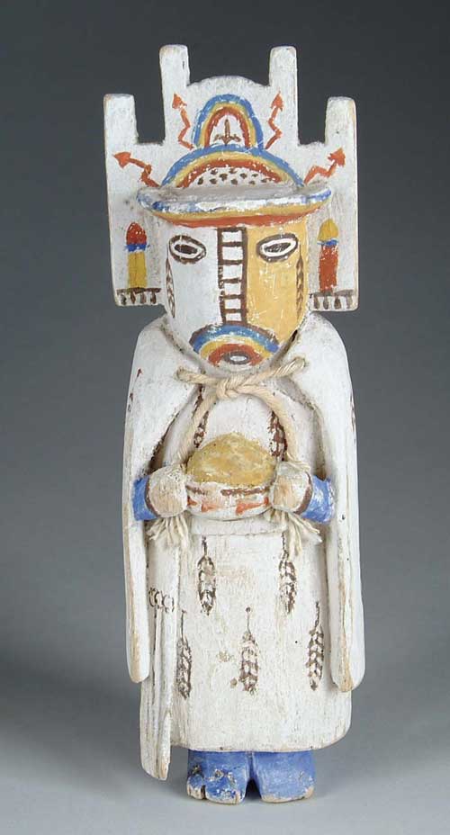 Appraisal: HOPI KACHINA DOLL Depicting Tukwunag Painted and carved figure SIZE