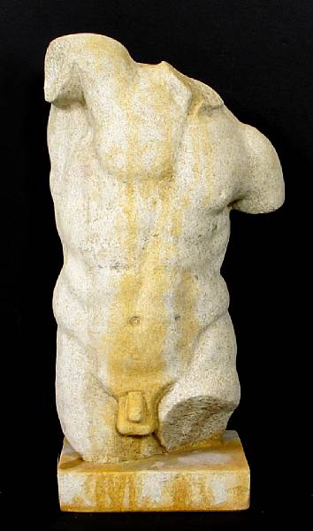 Appraisal: A stone torso of a male figure After the antique