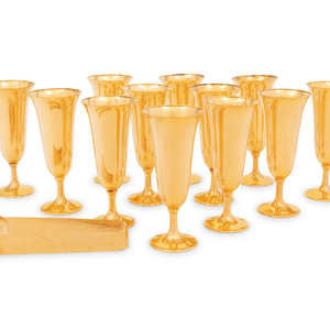 Appraisal: A Set of Twelve American Silver-Gilt Cups Frank W Smith