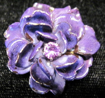 Appraisal: Yellow gold pink sapphire and enamel flower pin Tiffany Co