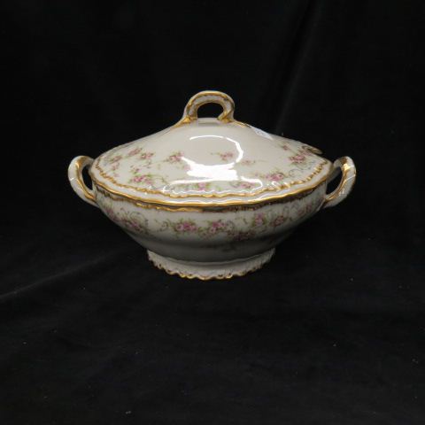 Appraisal: Haviland Limoges Porcelain Covered Tureen elegant floral with fancy gold