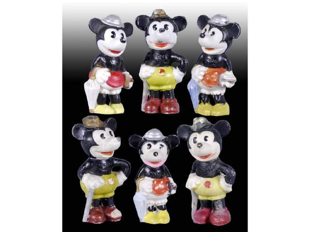 Appraisal: Lot of Japanese Walt Disney Bisque Figures Description Three are