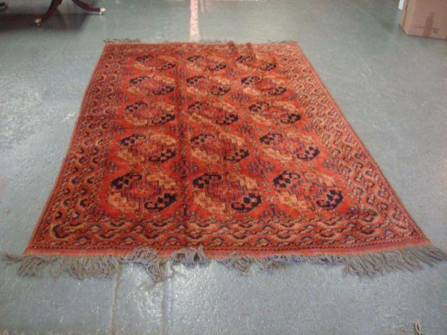 Appraisal: Geometric Afghani Rug From a Port Chester home Dimensions '