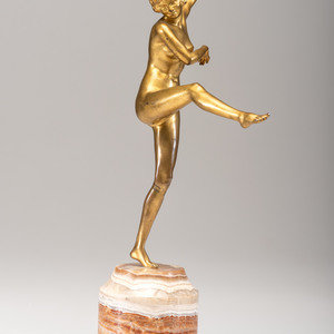 Appraisal: Philippe Devriez French Early th Century Dancer bronze onyx incised