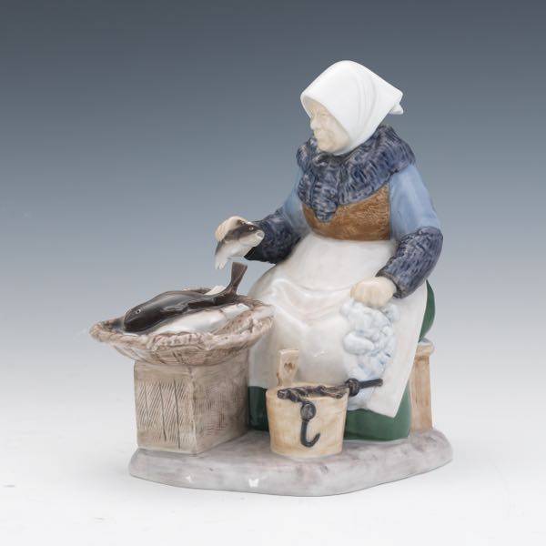 Appraisal: BING GRONDAHL ROYAL COPENHAGEN FISH MARKET FIGURINE x x Bing