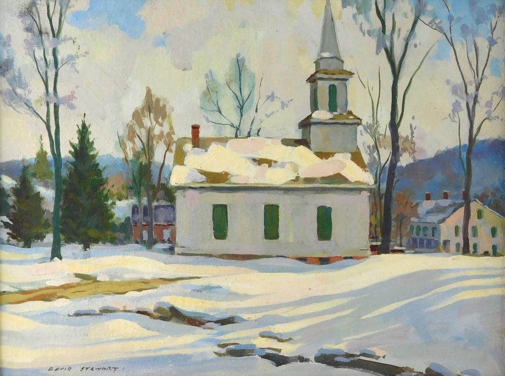 Appraisal: David Stewart American Scottish b oil on canvas board winter