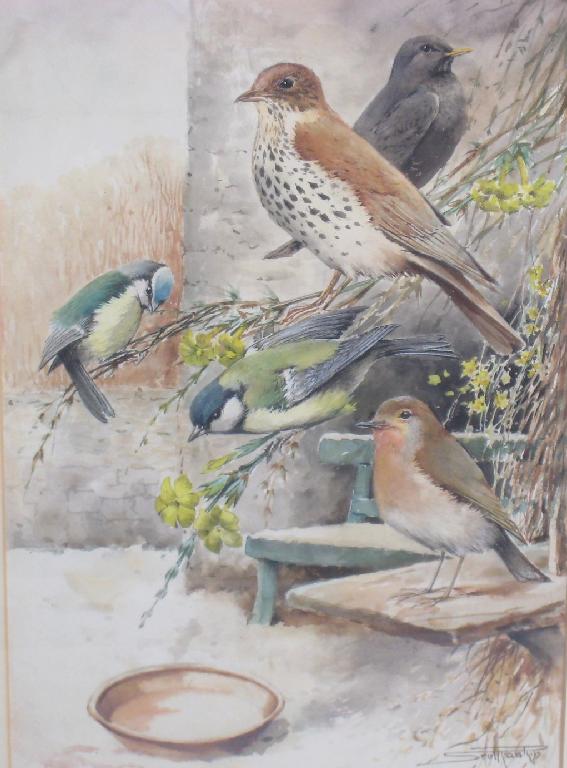 Appraisal: ANDREW SCOTT RANKIN - Waiting for Breakfast with a robin