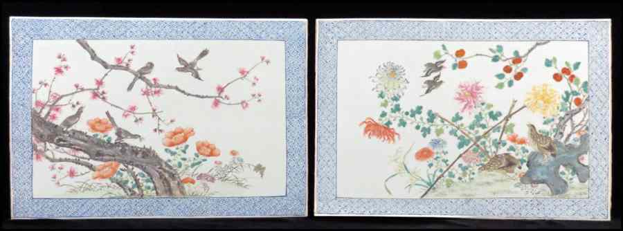 Appraisal: PAIR OF CHINESE PORCELAIN PLAQUES '' x '' Condition No