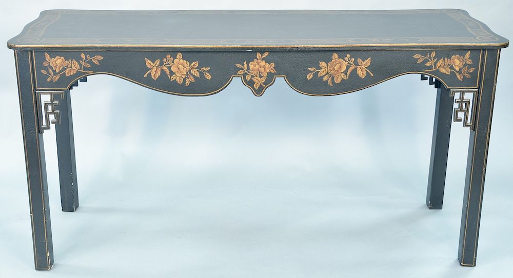 Appraisal: Chelsea House Black hall table ht in top x Chelsea