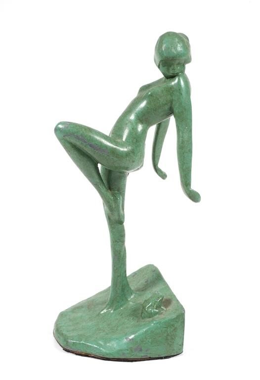 Appraisal: Iconic Frankart nude woman statue possibly a bookend or doorstop