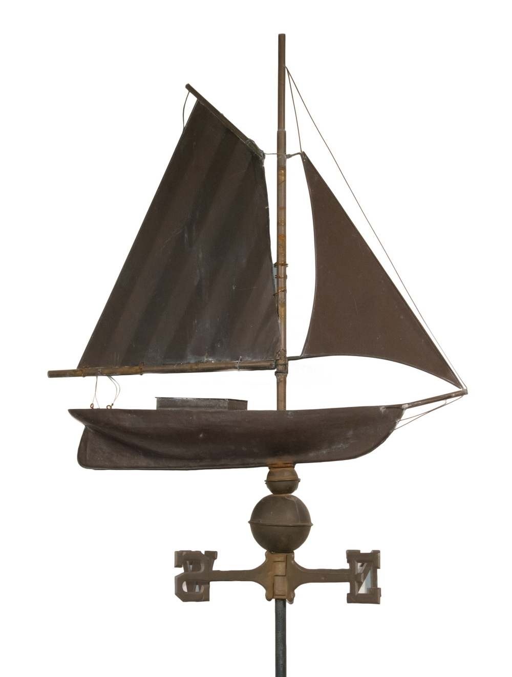 Appraisal: TH C SCHOONER FORM WEATHERVANE Entirely of copper fully dimensional