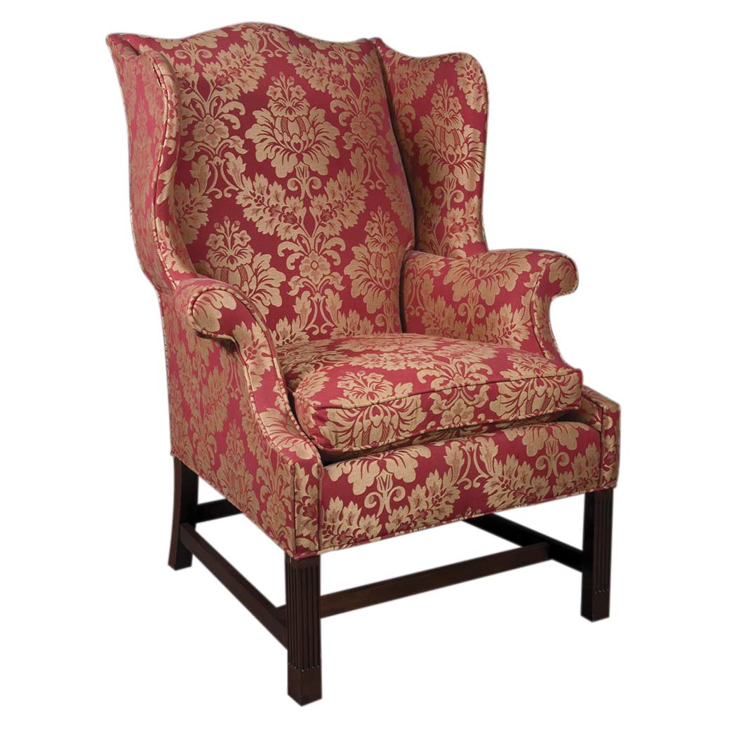 Appraisal: George II Style Mahogany Wing Chair