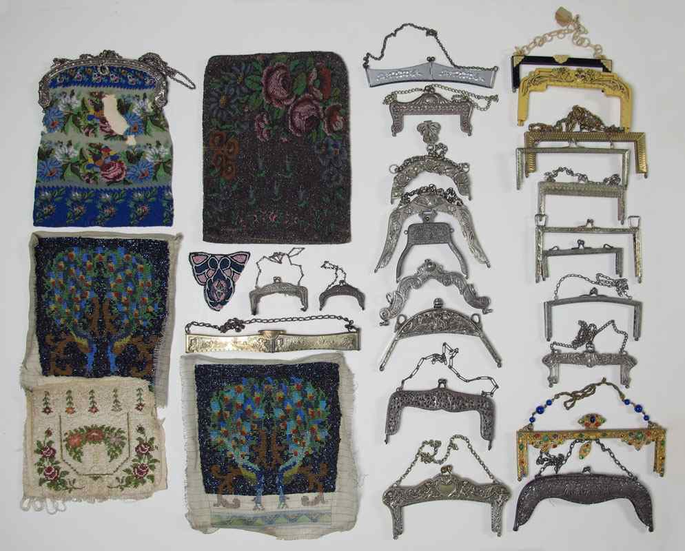 Appraisal: MEGA LOT PURSE FRAMES AND BEADED BEGINNINGS A once in