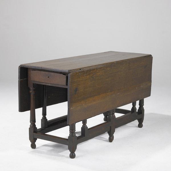 Appraisal: ENGLISH DROP-LEAF TABLE Oak turned gatelegs th C x x