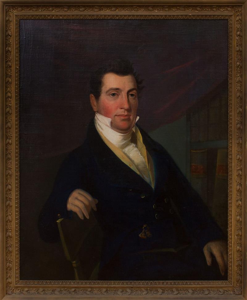 Appraisal: AMERICAN SCHOOL PORTRAIT OF CHARLES PILKINGTON Oil on canvas unsigned