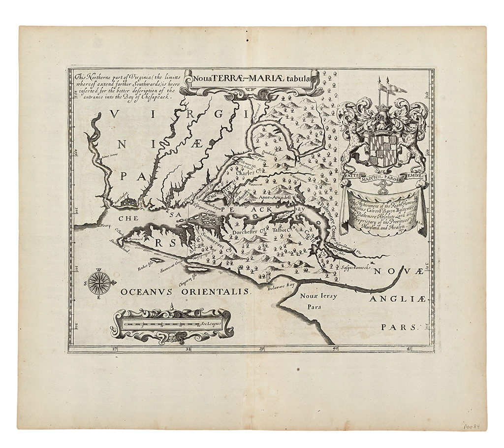 Appraisal: OGILBY JOHN Nova Terrae-Mariae tabula Double-page engraved map of Chesapeake