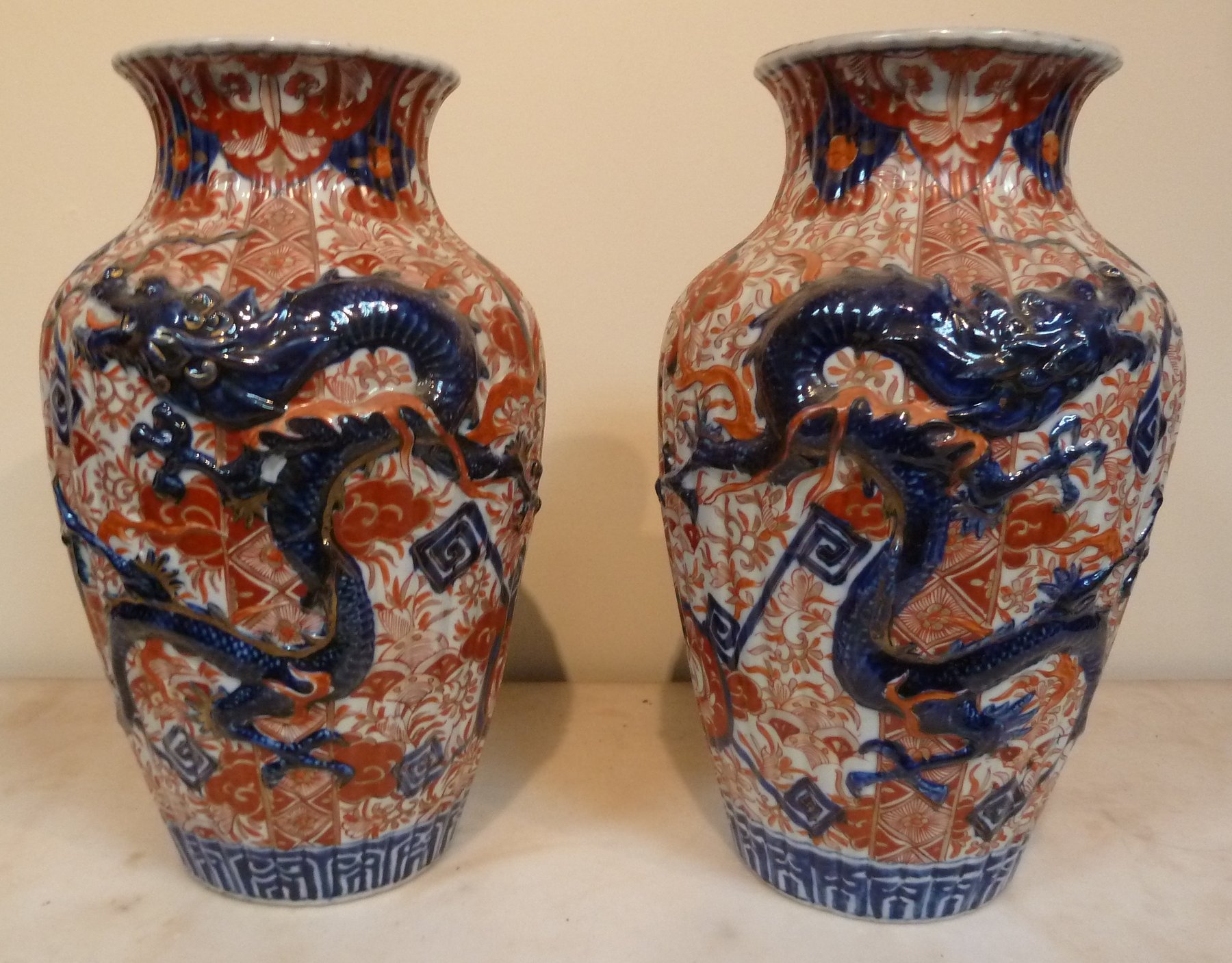 Appraisal: A pair of late th Century Japanese Imari jars cm