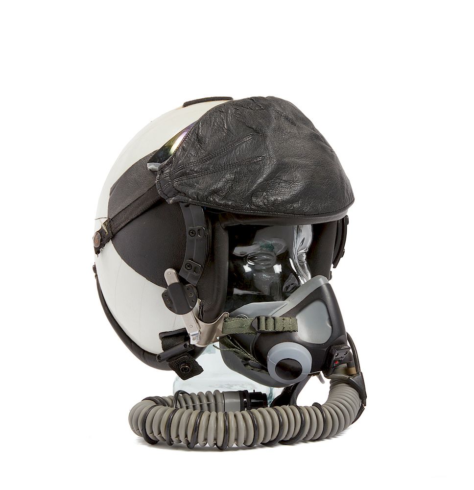 Appraisal: U S Flight Helmet For pilot callsign Gato Beautiful black