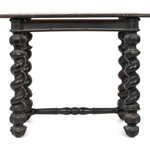 Appraisal: An Italian Baroque Style Walnut Table TH CENTURY Height x