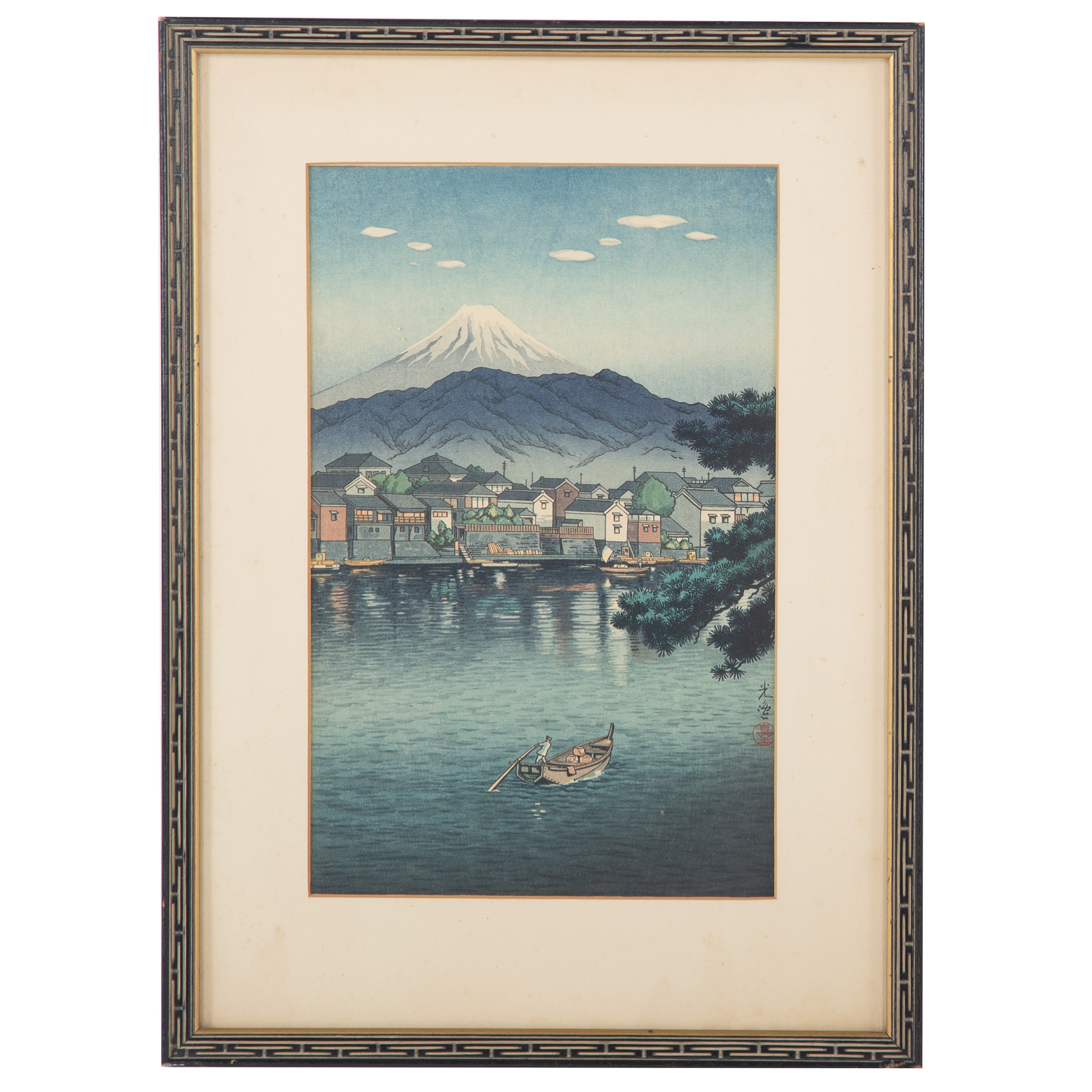 Appraisal: TSUCHIYA KOITSU TOKAIDO NUMAZU HARBOR COLOR WOODBLOCK Japanese - Color