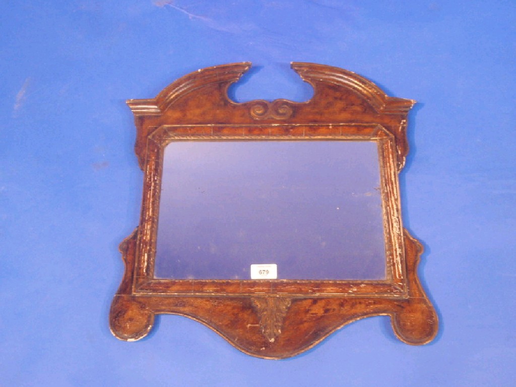 Appraisal: An antique walnut framed wall mirror bearing verso inscription London