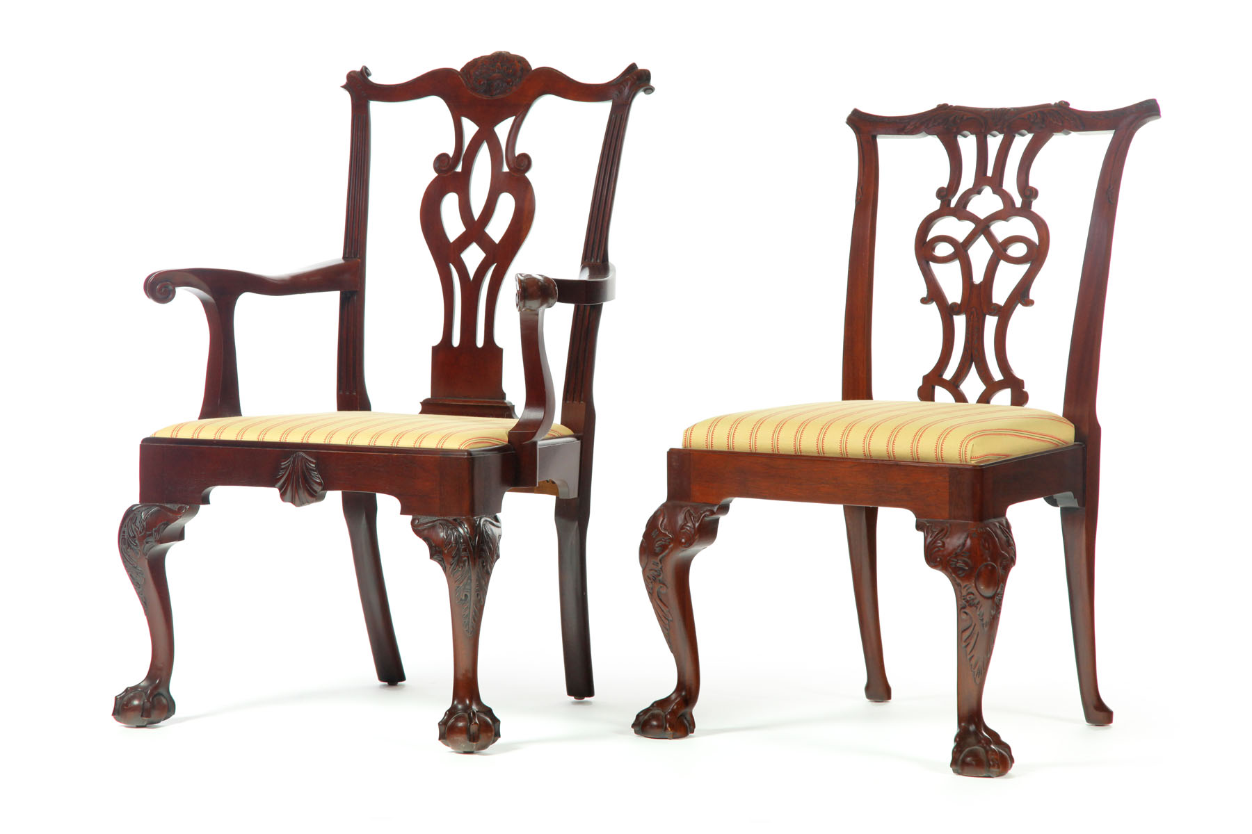 Appraisal: EIGHT CHIPPENDALE-STYLE CHAIRS Baker Furniture Michigan late th century mahogany